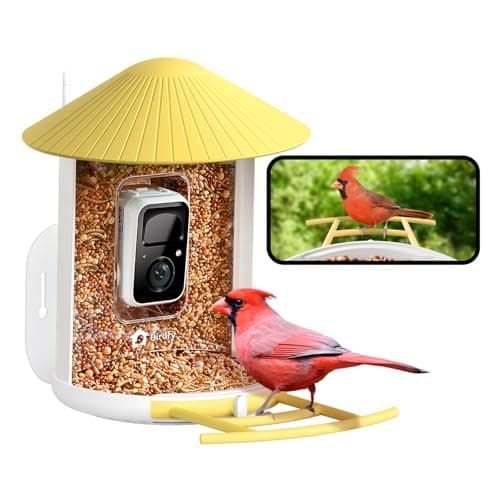 NETVUE by Birdfy Smart Bird Feeder with Camera, Bird Watching Camera, Auto Capture Video&Motion Detection, 1080P Live Steam, Cardinal Feeder Outdoor Wireless, Ideal Present for Backyard Birder, Yellow - Image 1