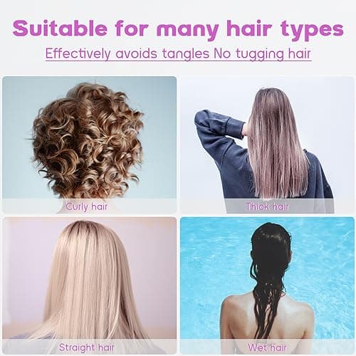 Hair Brush for Wet or Dry Hair, 2PCS Hairbrush Detangler Brush, Fast Drying Styling Massage Hairbrush for Men, Women and Kids (pink) - Thumbnail 4
