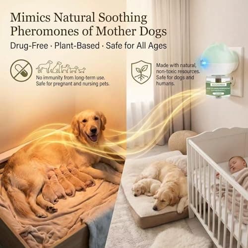Dog Pheromone Diffuser Kit, Pet Diffuser for Stress Support, Reduces Stress and Promotes Relaxed Behavior, 2 Plug-in + 4 Packs Refill, 120 Day Supply (Non-Toxic, Safe & Inedible), Diffuser with Light - Thumbnail 6