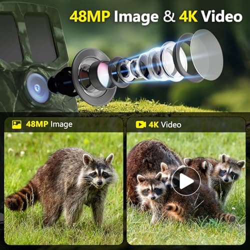 BoxLegend Trail Camera WiFi 4K 48MP with 64GB Memory Card Game Cameras with Night Vision Motion Activated Waterproof Trigger Speed Wide Angle for Outdoor and Backyard - Thumbnail 2