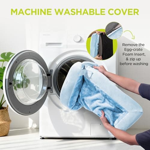 Orthopedic Dog Bed for Extra Large Dogs, XXL Waterproof Egg Crate Memory Foam Pet Bed Bolsters with Removable Washable Cover & Non-Slip Bottom, Tennis Ball Toy, 45x35 - Thumbnail 5