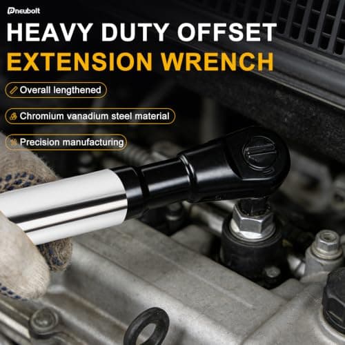 Pneubolt 1/2" Offset Extension Wrench & Drill Adapters, Portable Impact Extender for Tight Spaces, Labor-Saving Multifunctional Tool for Automobile Repair & Furniture Assembly - Thumbnail 3