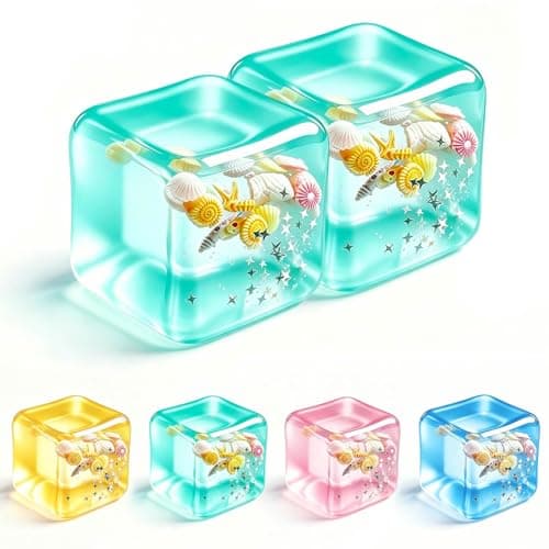 Squishy Ice Cube Fidget Toy - Gifts for Men Women Stress Ball for Desk Fidgeting, Soft Sensory Squeeze Toy for Visual Healing & Tactile Calm, Quiet Anxiety Relief Fidgets for Office, Classroom, Home