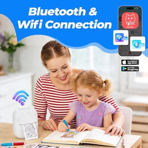 AI Voice Sticker Maker, Mini Bluetooth Thermal Printer for Journaling&Office&Study, Inkless Portable Sticker Printer, Smart Voice-to-Image Generation Printer for Scrapbooking&DIY, iphone & Android - Thumbnail 2