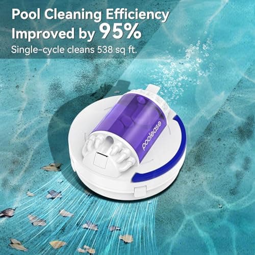 Poolease X1 Cordless Robotic Pool Vacuum, Automatic Pool Cleaner with 45W Dual-Motor, Ideal for Inground Above-Ground Flat Pool, 2L Debris Capacity - Thumbnail 2