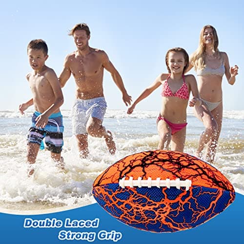 Jasonwell Waterproof Football Pool Toys - Strong Grip Soft Football for All-Weather Play Pool Games Beach Toys Water Footballs Outdoor Sports Toy Christmas Birthday Gifts for Kids Boys Teens Adults - Thumbnail 2