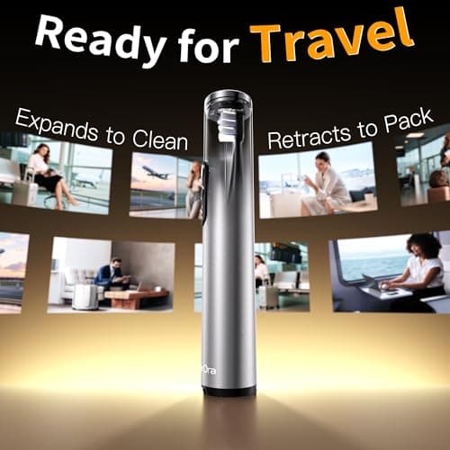 GearOra M23 Travel Electric Toothbrush for Adults, Retractable Portable Sonic Toothbrush, Aluminum Body, 30-Day Battery, Universal USB-C Charging, IPX7 Waterproof, Compact Travel Size Toothbrush - Thumbnail 2