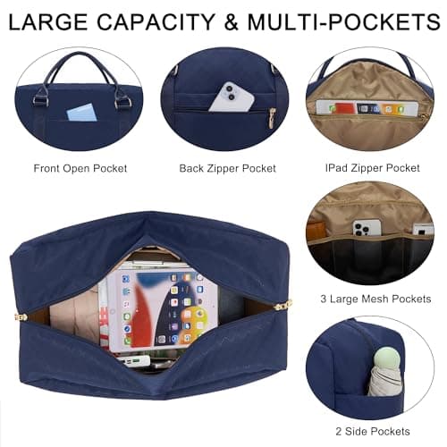 Travel Duffle Bag for Women Carry on Bags Overnight Weekender Bags Toiletry Hospital Gym Bag with Shoe Compartment 3pcs - Thumbnail 5
