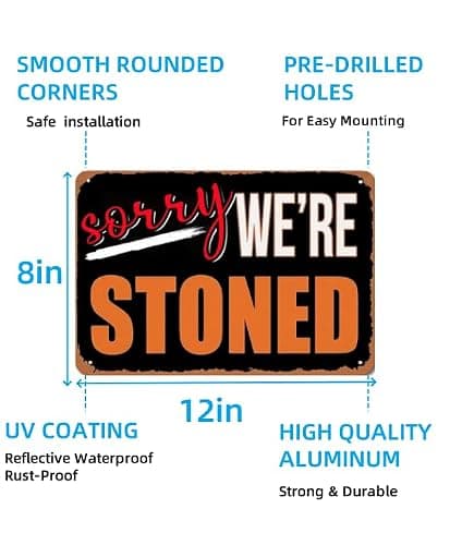 Carastora Fun Decorative Sign - Vintage Metal Tin Wall Art for the Man Den, Bar, Dorm or Garage - 420 Style Room Decor, 8x12 Inch - Thumbnail 6