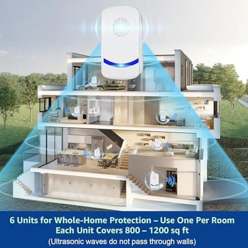 HOMEPAC 2026 Upgraded Ultrasonic Pest Repeller, Spider Repellent Indoor for Roach, Ant, Fly, Mosquito, Mice Rodent Control, Pest Repellent Ulectronic Plug-in for House Kitchen Garage Warehouse, 6 Pack - Thumbnail 5