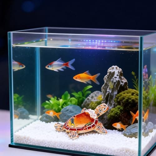 PepFurSt Sea Turtle Figurines-Fish Tank Decorations- Turtle Tank Decorations- Aquarium Decor - Decorative Tray for Holding Small Items (Orange) - Thumbnail 3