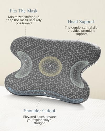 Joynox Travel Memory Foam CPAP Bed Pillow for Side & Back Sleepers, Portable Sleep Apnea Pillow with Storage Bag for All CPAP Masks Users, Washable Neck Support Pillow for Hotels Camping - Thumbnail 3