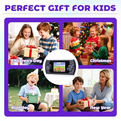 16 Bit Handheld Game for Kids Built-in 230 HD Classic Retro Video Games USB Rechargeable 3.0 Inch Childrens Travel Electronics Toys Portable Gaming Player System Gift for Boys Girls Ages 4-8-12 - Thumbnail 6