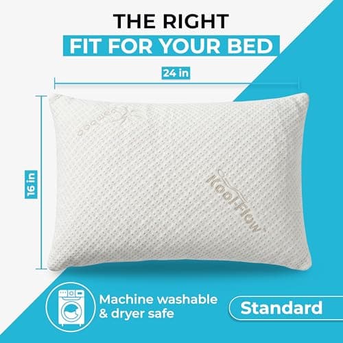 Xtreme Comforts Memory Foam Pillows |GREENGUARD Certified Adjustable Shredded Foam Fill for Personalized Support |Bed Pillows for Side,Back & Stomach Sleepers |Removable Cover |2 Pillows Standard Size - Thumbnail 2