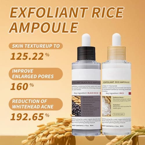 Black and White Rice Peeling, Soft Rice Exfoliating Face and Body, New glow rice Black and White Rice Exfoliant Duo Ampoule Set for All Skin Types, Gentle Peel & Deep Hydration 2 Pack (2.7 fl oz Each) - Thumbnail 3