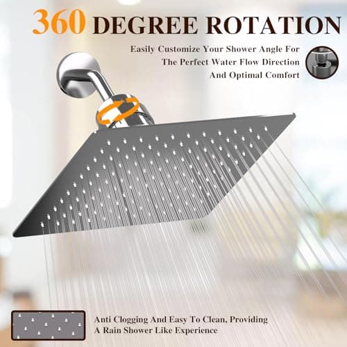 Vapralis Filtered Shower Head with 20-Stage Shower Filter,Two Replacement Filter Cartridges,Rain Shower head High Pressure for Removing Chlorine and Harmful Substances(10 Inch, Chrome Finish) - Thumbnail 5