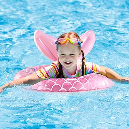 KISSHAKE Baby Pool Float, Mermaid Baby Swimming Float, Toddler Swim Trainer, Inflatable Pool Floats for Toddlers, Water Toys, Infant Swim Floats, Toddler Floaties, Kids Beach Toys Summer Essentials - Thumbnail 2