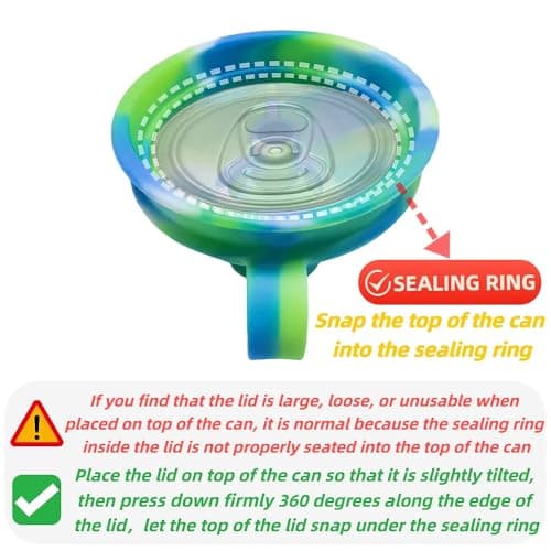 6 Pack Soda Can Lids with Straw,Silicone Soda Can Covers,Pop Can Cover,BPA-Free,Reusable Can Covers for soda,Coke,Beer,Juice,Beverage,Fits Standard Cans - Thumbnail 4