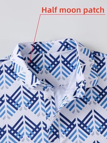 Bnosio Golf Shirts for Men Funny Hawaiian Golf Polo Shirt Dry Fit Arrow Size Medium - Thumbnail 4