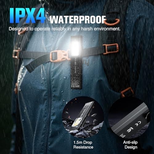 RECHOO Rechargeable Flashlights High Lumens 4Pack, Magnetic EDC Flashlight with Clip, 8 Modes Powerful Pocket LED Flashlight, Waterproof Portable Flat Flashlights for Home Camping Emergency - Thumbnail 6