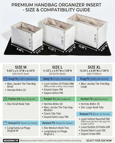 Purse Organizer Insert, Water-Resistant Bag Insert with Paper-Like Fabric - Thumbnail 6