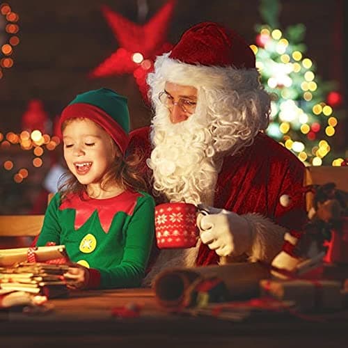 PrettyQueen Santa Claus Costume for Men, Professional Santa Suit Adults Men Christmas Santa Costume Deluxe 9 PCS Santa Outfit (Burgundy, 3XL) - Thumbnail 5