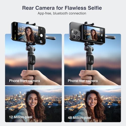 4K 60fps Vlog Selfie Monitor Screen, Magnetic Phone Vlog Selfie Monitor Screen with Bluetooth Remote, Back Camera Monitor for Live Stream TikTok, Compatible with iPhone Android - Dark Navy - Thumbnail 4