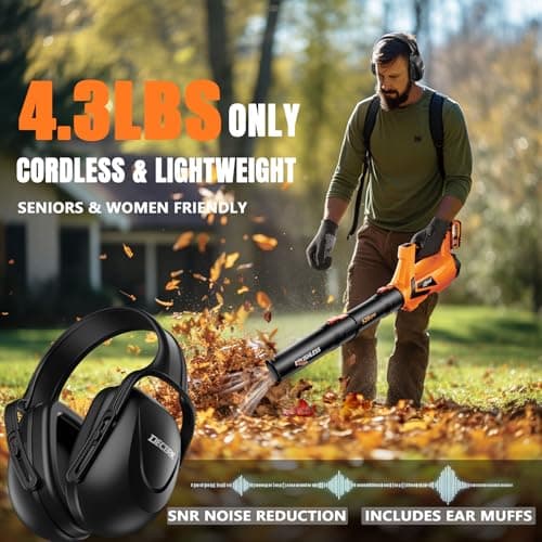 17000 RPM Cordless Leaf Blower with DECERK 7.8AH Battery - 530CFM Powerful Brushless Motor for Lawn Care, 5-Speed Turbo Electric Blower for Dust, Wet-Leaves, Car, Gutters, Lightweight Garden Tool - Thumbnail 6