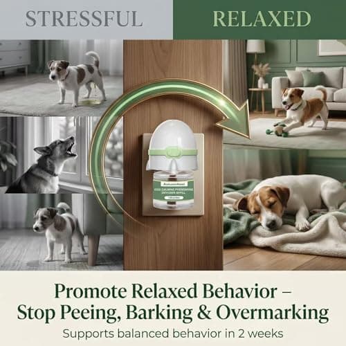 8-in-1 Dog Calming Pheromone Diffuser Kit – Pet Stress Support (2 Plug-Ins & 6x48ml Refills), Calming Diffuser for Dog During Thunderstorms, Travel, Separation, Fireworks & Vet Visits, 180-Day Supply - Thumbnail 3