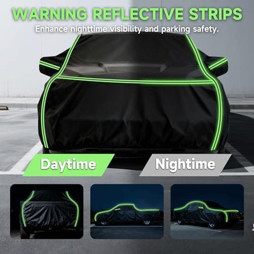 YIONCIO Car Cover for Toyota Tacoma Pickup Truck 2005-2023 – Durable 210D Oxford Fabric, Waterproof & UV-Resistant, All-Weather Protection with Windproof Straps and Reflective Details - Thumbnail 4