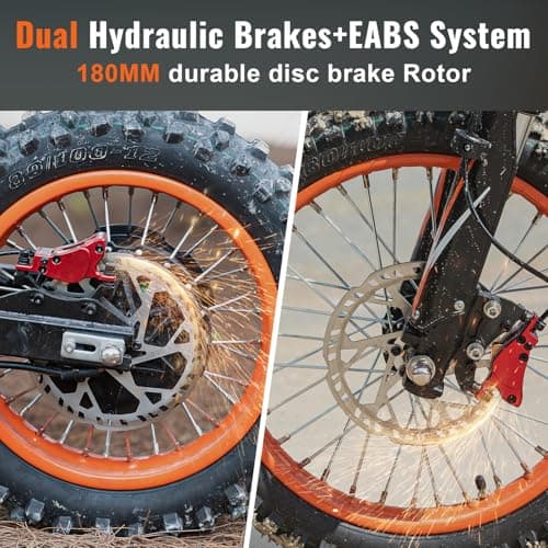 Riding'times GT54 Electric Motorcycle for Teens Adults 37MPH, 27AH Electric Dirt Bike with 14"/12" Fat Tire Ebike, 2000W Dual Hydraulic Brakes Mountain Off-Road Ebike for Ages 13+ - Thumbnail 3
