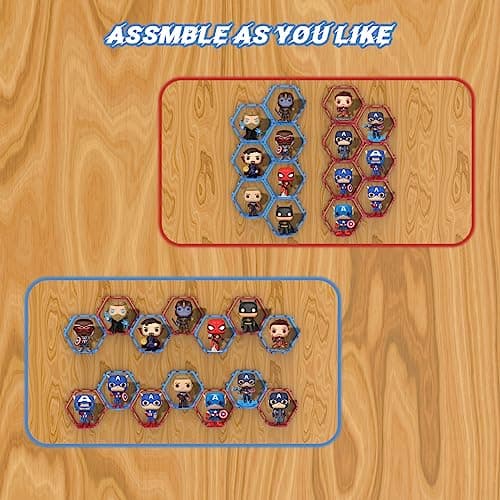 YODAR 14 PCS Riser Display Shelf for Funko POP Figures, Floating Shelves Display Ledge for Organizer and Decoration, Collectibles Display Stands Showcase, Glowing at night - Thumbnail 5