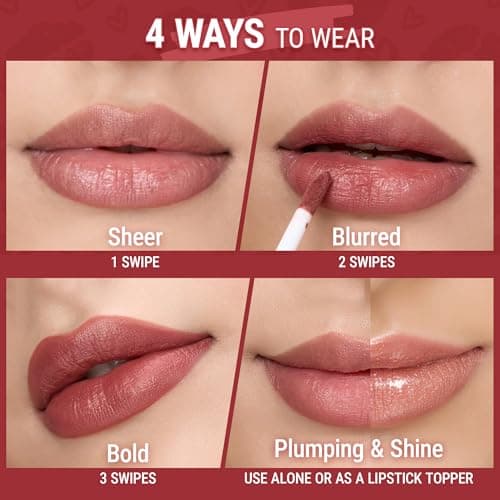 exmiloo Mini Lip Tint Stain Set – 4 Colors Liquid Lip Stain Kit for Matte & Glossy Finish, Lightweight Lip and Cheek Tint for Women and Girls, Vegan & Cruelty-Free - Thumbnail 4