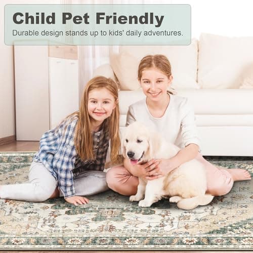 Rug Runners for Hallways Non Slip 2x8, Kitchen Rugs with Rubber Backing, Washable Vintage, Boho Area Rug for Living Room, Low Pile Distressed Rugs Carpet Runners for Bedroom, Entryway, Laundry - Thumbnail 5