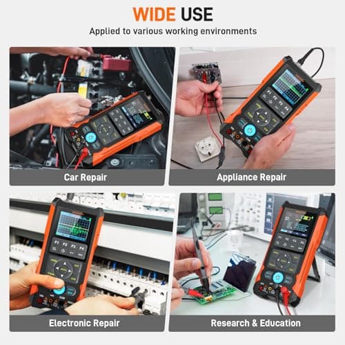 Handheld Oscilloscope Multimeter GOCHIFIX Waveform Generator 3 in 1 Automotive Oscilloscope 2 Channel 80Mhz Bandwidth 200Msps Sampling Rate Signal Generator Digital Oscilloscope Multimeter - Thumbnail 6