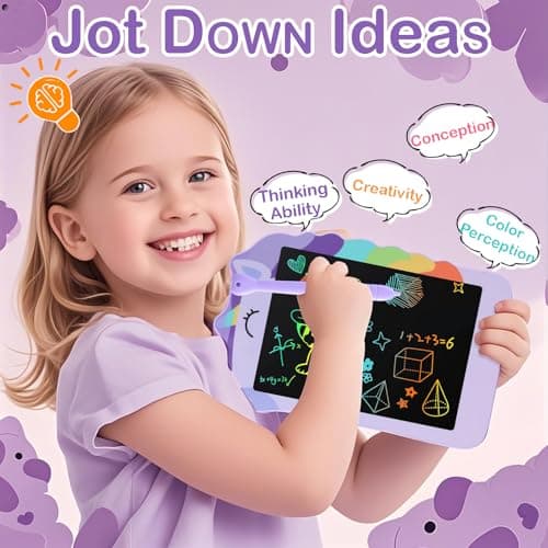 Unicorn Toys LCD Writing Tablet for Girls Kids,Colorful Toddler Drawing Tablet for Educational Baby Girl, Doodle Board Pad Toy for 3 4 5 6-12 Years Old Kid Birthday Party School, 8.5 Inch Purple - Thumbnail 2