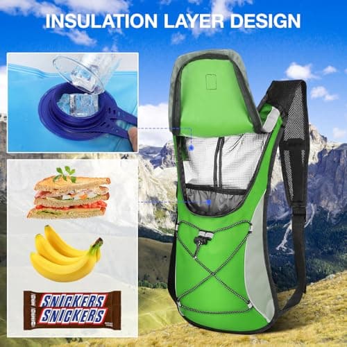 KUYOU Hydration Backpack Hydration Pack with 2L Water Bladder, Lightweight Insulation Water Backpack for Running, Cycling,Hiking,Climbing - Thumbnail 5