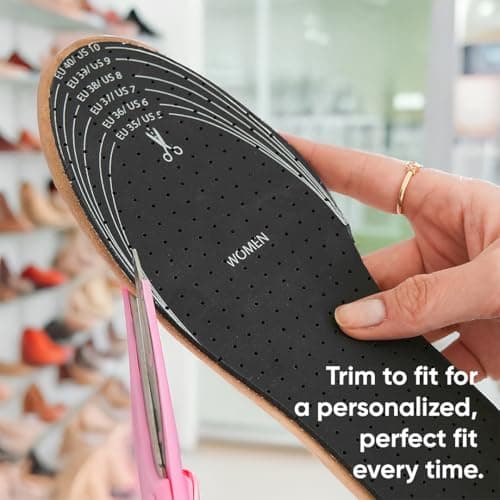 HANDARTE Leather Anti Odor Insoles | Cuttable Odor Eaters Insoles Women | Shoe Deodorizer Thin Insert - Odor Eliminator for Shoes - 100% Natural Goatskin & Anti Sweat - Suitable for No-Socks (Small) - Thumbnail 2