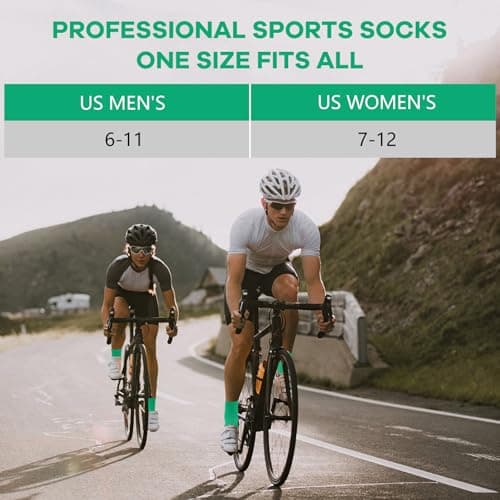 NIcool Green Athletic Cushioned Socks, 3 Pairs St Patrick's Day Socks Cycling Socks for Men Compression Tennis Socks for Women Moisture Wicking Mens Quarter Socks Padded Seamless Running Socks, Green - Thumbnail 5