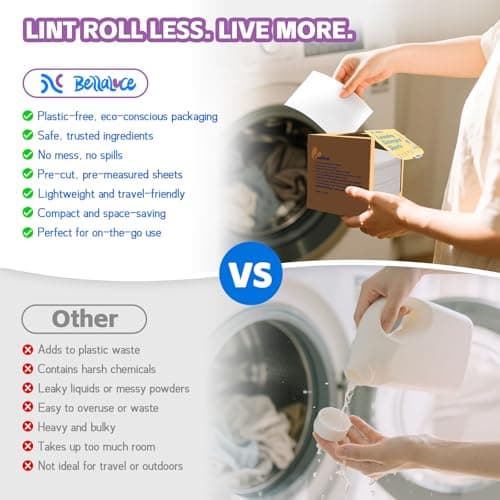 BellaLuce Laundry Detergent Sheets - Laundry Sheets, 400 Loads, Eco-Friendly, Plastic-Free, Lavender Scent, Space Saving, Fast Dissolve & Hypoallergenic - Thumbnail 4