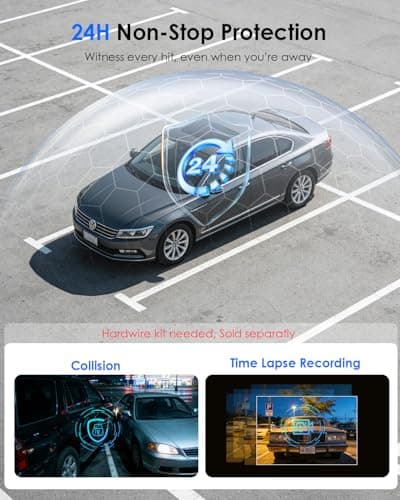 4K+4K Dash Cam Front and Rear, Free 128GB Card Included, 5.8GHz WiFi-20MB/s Fast Download, Dash Camera for Cars with Accurate GPS, G-Sensor, WDR Night Vision, 3.39" IPS Screen, 24H Parking Mode - Thumbnail 6