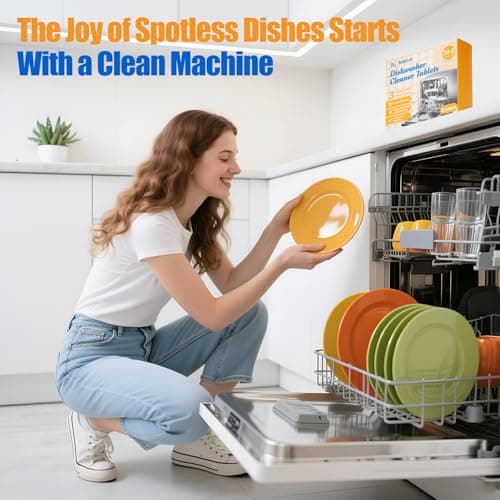 Dishwasher Cleaner Tablets - Dishwasher Cleaner And Deodorizer Tablets Lemon Scented, Heavy Duty Deep Clean Descaler Pods for Septic Safe, Prevents Buildup & Odor, Natural Limescale Remover (32 Pack) - Thumbnail 6