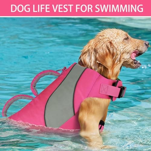 Doglay Dog Life Vest, Dog Life Jacket with Double Rescue Handles and Reflective Stripes, Adjustable High Visibility Swimming Safety Vest, Pet Life Preserver Lifesaver for Small Medium Large Dogs - Thumbnail 2