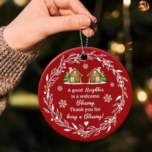 Neighbor Christmas Ornaments 2026,Gifts for Neighbors at Christmas,Chance Made Us Neighbors Ornament,Gift for Neighbors and Friends,Best Neighbor Gifts - Thumbnail 2