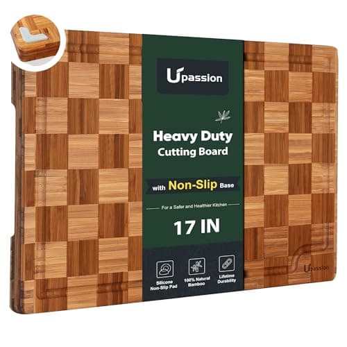 Heavy Duty Bamboo Cutting Boards Best Non Toxic Book Checkered Wood Cutting Boards for Kitchen Solid End Grain Wood Chopping Board Large Butcher Block - Image 1