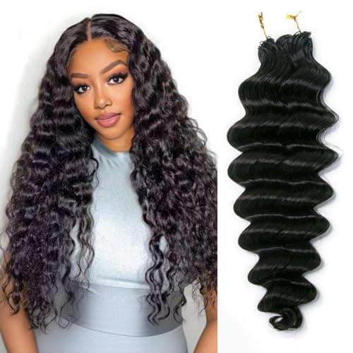 Reusable Human Crochet Hair Loose Deep Wave Feather Crochet Human Hair Extensions 180G 150 Strands Knotless Human Hair Crochet 18 Inch NC - Image 1