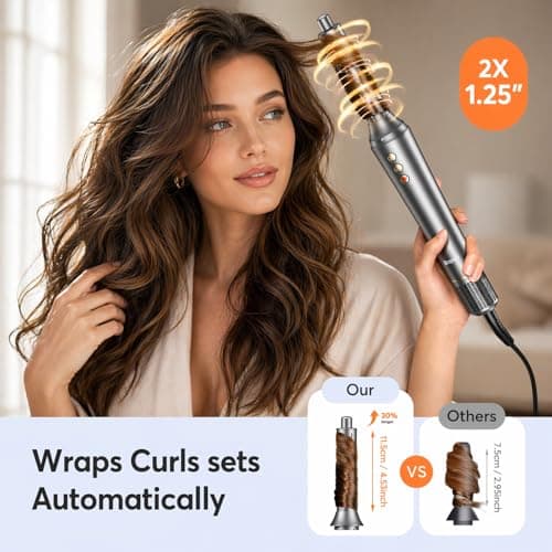 Bopcal Hot Air Styler Wrap, Multi Hair Styler Dryer Brush, 110,000 RPM Fast Drying Hair Dryer Brush with Auto Curling, No Heat Damage Ionic Styler for Curl, Straighten & Volume - Thumbnail 4