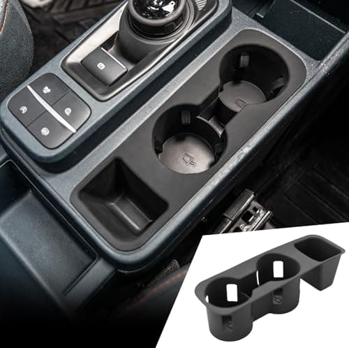 Maxzina Cup Holder Compatible with 2022-2025 2026 Ford Maverick Cup Holder Silicone Insert Center Console Cup Holder Silicone Black Bottle Holder Interior Decoration for 2024 Maverick Accessories