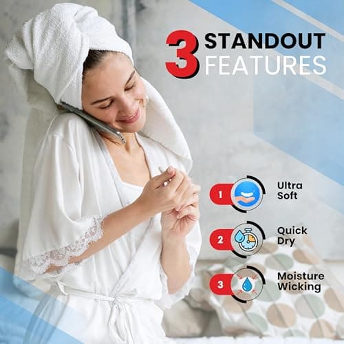 Infinitee Xclusives Luxury 100% Cotton Towel Set – 8 Piece Bathroom Towel Set (2 Bath Towels, 2 Hand Towels, 4 Washcloths) – Soft & Absorbent Towels for Bathroom (Intimate Red) - Thumbnail 4