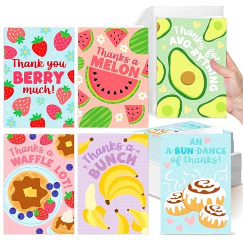 Hadley Designs 54 Bulk Thank You Cards with Envelopes - Teacher Appreciation Cards, Cute Blank Card with Envelopes, Thank You Notes for Teachers, Birthday, Graduation & Small Business - Image 1